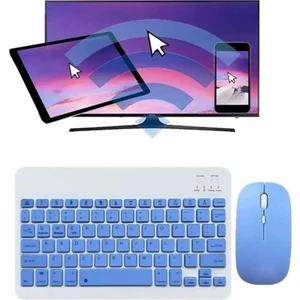 Alfa MEC Apple iPad Pro 13 2024 Uyumlu Kablosuz Bluetooth Klavye+Mouse Set