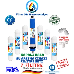 Aqua Deutsche 7 Filitre 14 Aşama Kapalı Kasa Su Arıtma Cihazları Için Inline Filitre Seti.