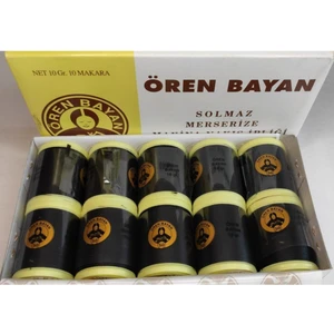 Atmaca Tuhafiye Ören Bayan Koton Makine Nakış Makarası Siyah 10LU Kutu