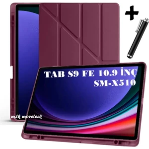 M.TK Moveteck Samsung Galaxy S9 Fe /S10 Fe 10.9 Inç Uyumlu Tablet Kılıfı Kalem Bölme Yuvalı Silikon Yatay ve Dikey Standlı Akıllı Kapak Sm-X520 X510