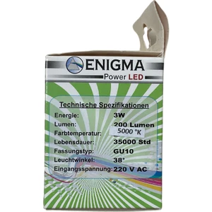 Luna LED Spot GU10 3W 5000K 38° Lensli 200LM