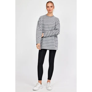 Alexander Gardi Alexandergardı Çizgili Oversize Sweatshirt (B23-00158)