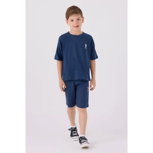 U.S. Polo Assn. Erkek Çocuk Petrol Mavi Bermuda Takımı