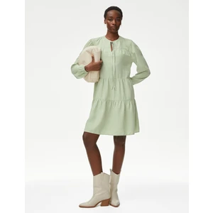 Marks & Spencer Saf Lyocell™ Uzun Kollu Mini Elbise