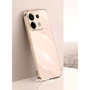 M.tk moveteck Xiaomi Redmi Note 13 Pro 4g Kılıf Kamera Korumalı Parlak Gold Kenarlı Altın Detaylı Yumuşak Silikon