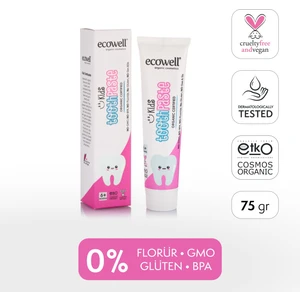 Florürsüz Çocuk Diş Macunu, Organik & Vegan Sertifikalı, Karadut Özlü, 6 Ay ve Sonrasına Uygun, 75gr