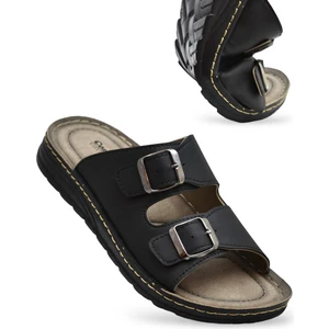 6092 Full Ortopedik Günlük Erkek Terlik Sandalet  Erkek Terlik Çift Tokalı
