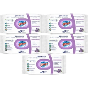 Clean Yüzey Temizlik Havlusu 96 Yaprak Lavanta Kokulu Plastik Kapaklı (5 Li Set) 480 Yaprak