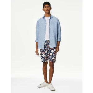 Marks & Spencer Regular Fit Desenli Keten Şort