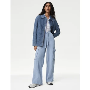 Marks & Spencer Wide Leg Keten Kargo Pantolon