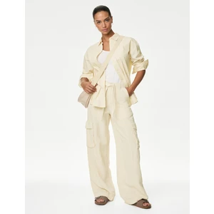 Marks & Spencer Wide Leg Keten Kargo Pantolon