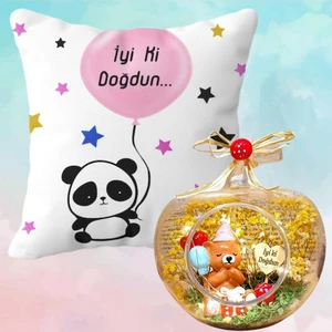 Iyi Ki Doğdun Yastık ve Doğum Günü Hediyesi Işıklı Teraryum