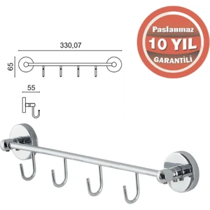 Çelik Banyo KR10-019 Karaca 4'lü Askılık