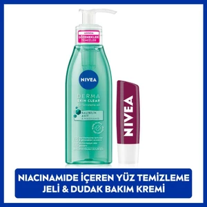 Derma Skin Sivilce Karşıtı Yüz Temizleme Jeli 150ML ve Nemlendirici Böğürtlen Dudak Bakım Kremi 4,8g