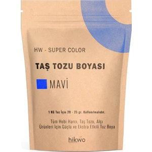 Hw - Toz Boya - Taş Tozu Boyası - Hobi Harcı Boyası - Mum Boyası 100 gr - Mavi