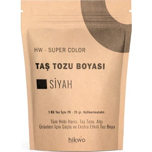 Hw - Toz Boya - Taş Tozu Boyası - Hobi Harcı Boyası - Mum Boyası 100 gr - Siyah