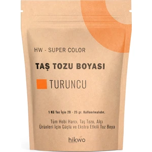 Hw - Toz Boya - Taş Tozu Boyası - Hobi Harcı Boyası - Mum Boyası 100 gr - Turuncu