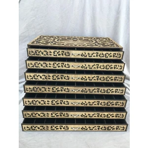 Hediye Kutusu Tesbih Kutusu Kişiye Özel Takı Kutusu Tesbih Koleksiyon Kutusu Hediye Kutusu 70 Tesbihlik (Karamel)