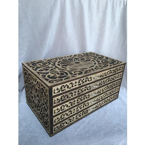 Hediye Kutusu Tesbih Kutusu Kişiye Özel Takı Kutusu Tesbih Koleksiyon Kutusu Hediye Kutusu 50 Tesbihlik (Karamel)