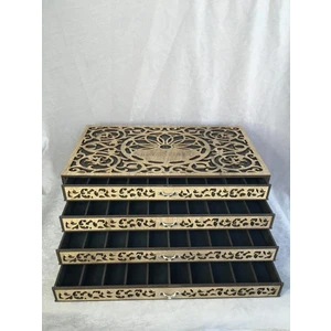 Hediye Kutusu Tesbih Kutusu Kişiye Özel Takı Kutusu Tesbih Koleksiyon Kutusu Hediye Kutusu 40Tesbihlik (Karamel)