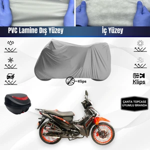 Ultra Shop Arora Smart 50 x Motosiklet Branda Top Case Çanta Uyumlu Su Geçirmez Motor Branda