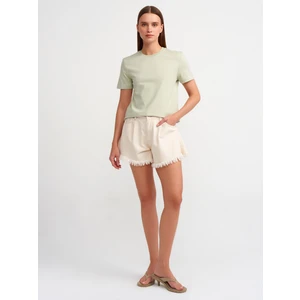 31069 Pamuklu Bisiklet Yaka T-Shirt-Mint