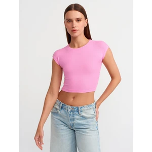 30528 Pamuk Ve Modal Karışımlı Crop Top-Pembe