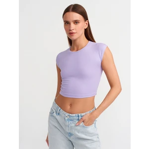 30528 Pamuk Ve Modal Karışımlı Crop Top-Lila