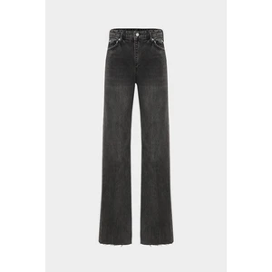 Açelya Okcu High Waist Wed Leg Kar Yıkama Geniş Paça Dikişsiz Jean
