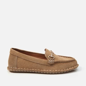 Hakiki Deri Camel Kadın Loafer