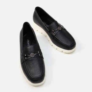 01AYH283890A100 HAKIKI Deri Siyah Kadın Loafer