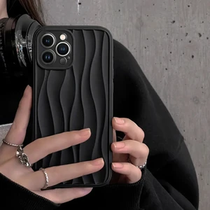 Apple iPhone 15 Pro Uyumlu Kılıf Zebana Line Art Silikon Kılıf Siyah