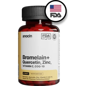 Bromelain Ananas +Quercetin +Zinc + Coq-10 + Vitamin C Süper Bromelain Formül