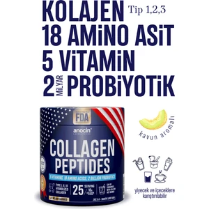 multivitamin Collagen Peptides+18 Amino Acid+5 Vitamin+2 Milyar Probiyotik, %100 Safvedoğal Kolajen Peptit toz kolajen 3 Tip Kolajen Tip 1,2,3 + multivitamin