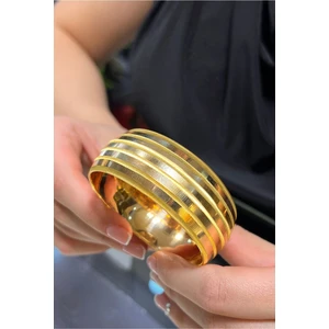 Kuyumcu Nurettin 20 gr (Gram) Ray Tırtıklı Şarnel Bilezik 22 Ayar Altın