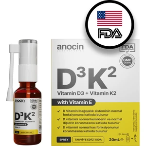 D3K2 Vitamin D3 ve K2 Damla Takviye Edici Gıda 20 ml