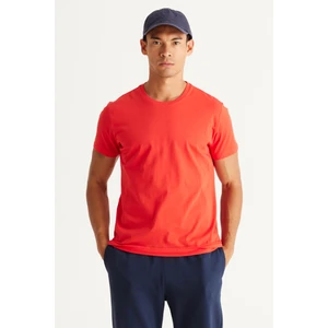 Altınyıldız Classics Erkek Kırmızı %100 Pamuk Slim Fit Dar Kesim Bisiklet Yaka Kısa Kollu Tişört
