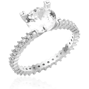 Söğütlü Silver Gümüş Yüzük 925 Ayar Zirkon Tektaş 8 mm Pırlanta Tasarım
