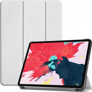 Megafox Teknoloji Apple iPad Air 11 2024 Uyumlu Tablet Kılıfı Suni Deri Katlanabilir Smart Cover Standlı Kılıf, Beyaz