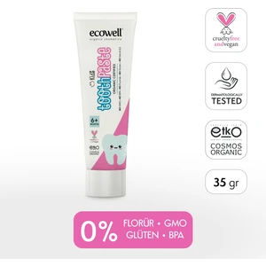 Florürsüz Çocuk Diş Macunu, Organik & Vegan Sertifikalı, Karadut Özlü, 6 Ay ve Sonrasına Uygun, 35 gr