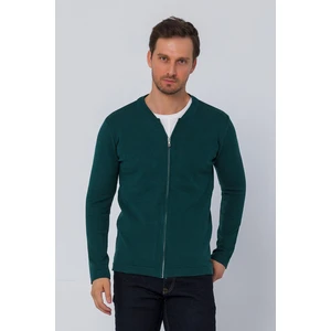 Erkek Regular Fit Rahat Sade Önü Fermuarlı Hırka