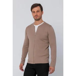 Erkek Regular Fit Rahat Sade Önü Fermuarlı Hırka