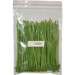 Plastik Kablo Bağı - Açık Yeşil - 2,5MMX100MM - Cırt Kelepçe (100 Adet)