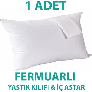 Pamuklu Fermuarlı Iç Yastık Kılıfı Beyaz Renkli Iç Astar Yastık Iç Kılıfı 50 x  70 Şilte