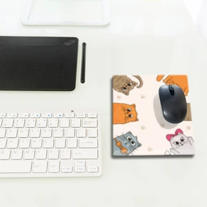 Cam Mouse Pad | Cam Masa Matı | Cat Mascot | Small | 18CM x 22CM