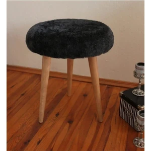 Gürgen Ahşap Retro Ayak Dekoratif Peluş Puf Tabure Bench Koltuk Sandalye