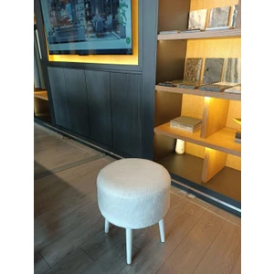 Gürgen Ahşap Ayaklı Dekoratif  Yuvarlak Puf&tabure Bench Koltuk  Bahçe Sandalyesi,tabure