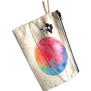 AYT-3222 Baskılı Ipli Çok Amaçlı Bez Çanta (Kalemlik) 13 x 20 cm