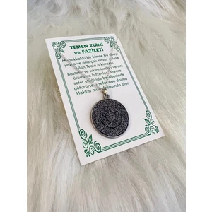 Herşey Nota Yemen Zırhı Gümüş Kaplama Dua Sure Ayet Koruyucu Kolye