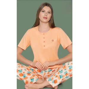 Over Sleep Kadın Somon K.kol Pijama Takım 1195